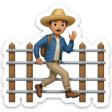 Mexican guy hopping border  sticker