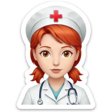 Nurse with red hair sticker