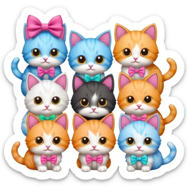 Gatinhos com laço  sticker