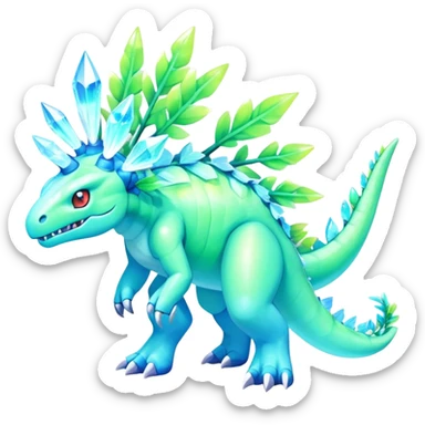 Shiny Colorful Iridescent Meganium-Amaura-fakemon (full body) sticker
