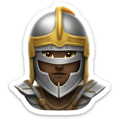 Warrior wearing helmet sticker