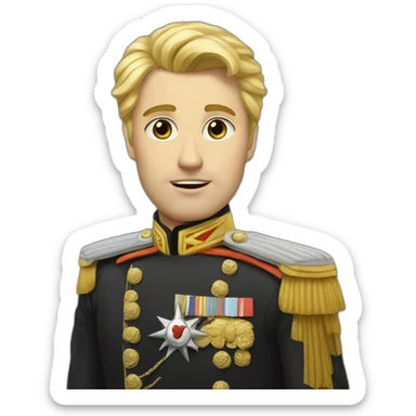 blonde guy as a dictator sticker