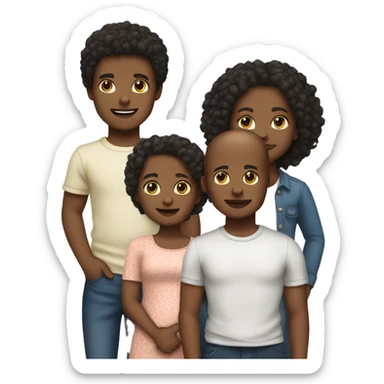 2 brothers and 1 sisters kids white skin sticker