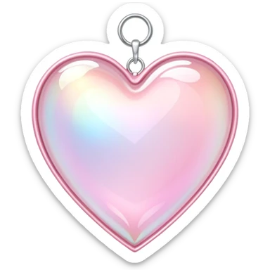 Iridescent pastel pink heart-shaped rosy pearly suncatcher  sticker