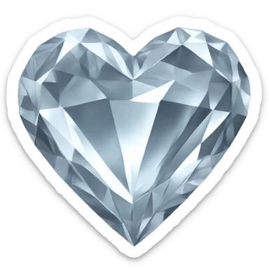 silver dimond heart  sticker