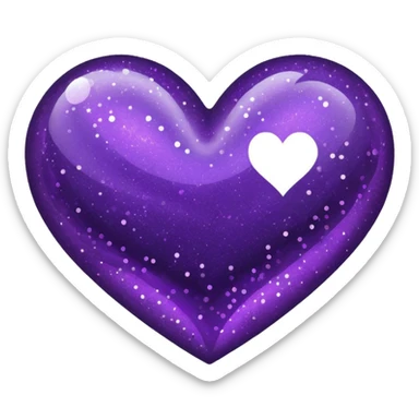 dark purple heart with glitter sticker
