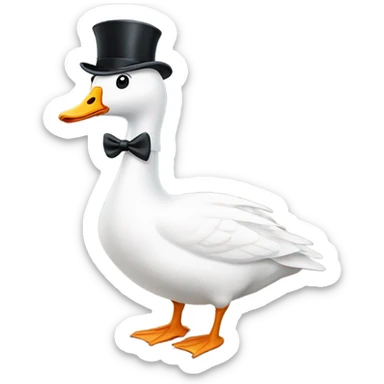 White goose body with monocle  sticker