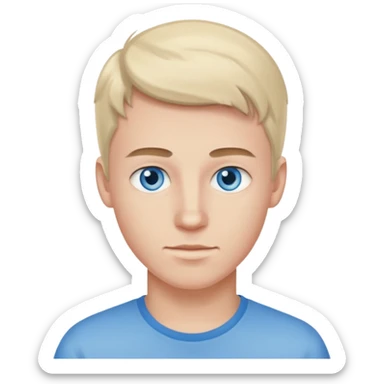 25 y white cauvasian boy blue eyes sticker