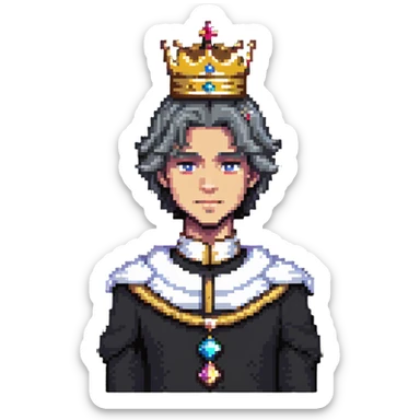 prince with crown and regal clothing sticker