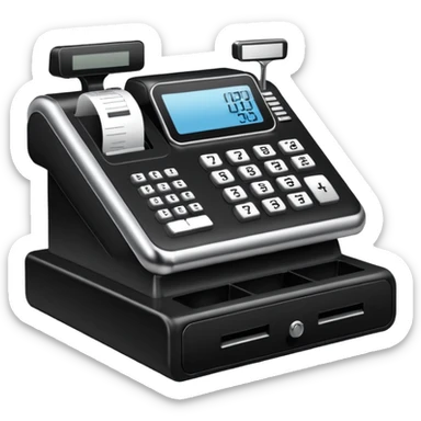 modern cash register sticker