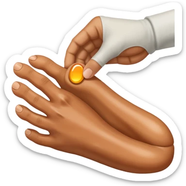 a foot is grabbed by a hand sticker