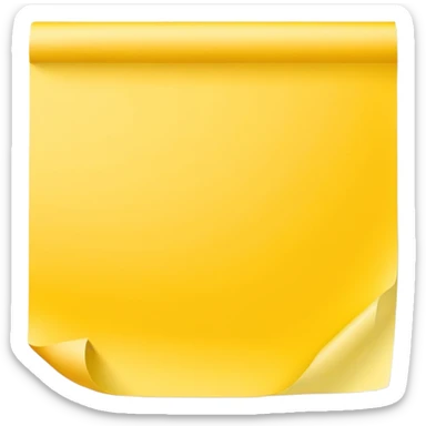 empty sticky note, slightly curled corner sticker