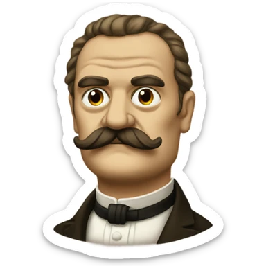 pepe with nietzsche mustache sticker