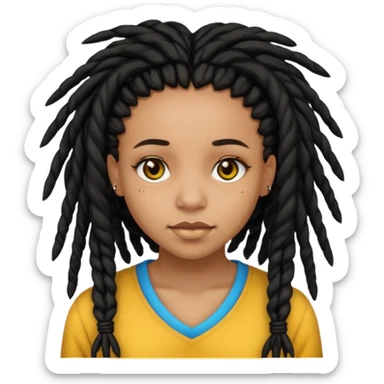 Light skin black girl black eyes and dreadlocks  sticker