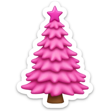Pink Christmas tree sticker