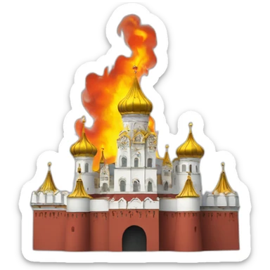 moscow kremlin on fire sticker