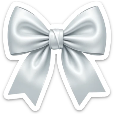 white satin bow sticker