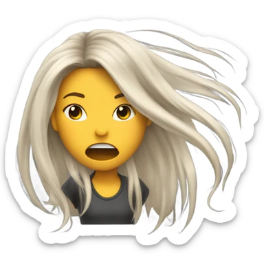 Girl headbanging sticker