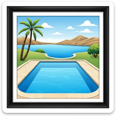 piscina con paisaje sticker