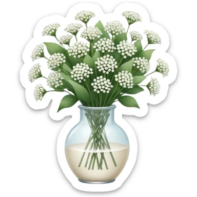 Baby’s breath bouquet in clear vase  sticker