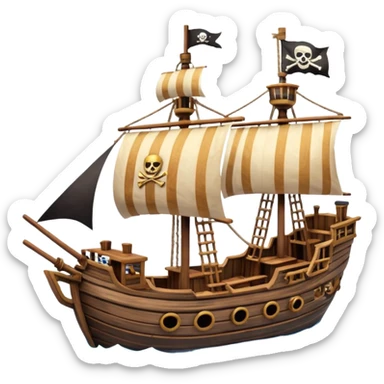 simple small Pirate Ship Ride sticker