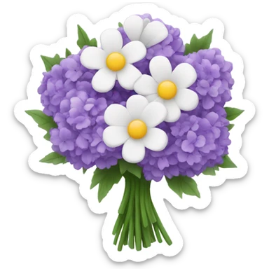 white and purple flower bouquet sticker