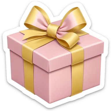 Gift box with ribbon in soft pink, beige and yellow pastel colors sticker