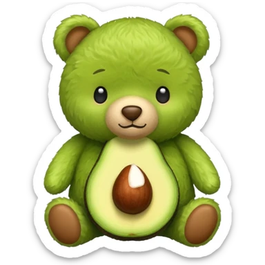 A teddy bear named avacado  sticker