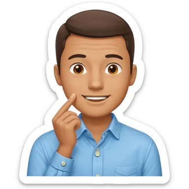 Man making shhhh sticker