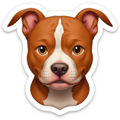very tattoed pitbull dog with red hair sticker