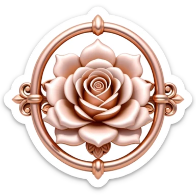 A ornate stylized M ringed in rose gold sticker
