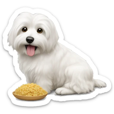 Coton de tulear eating  sticker