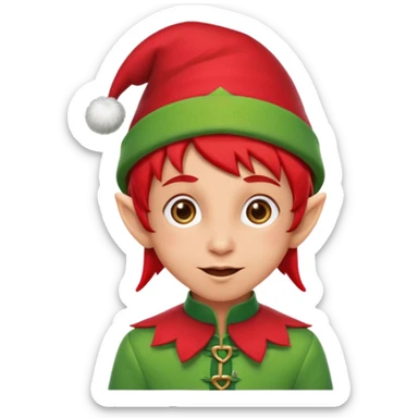 Christmas elf, funny, red sticker