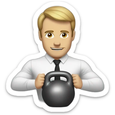 Macron with kettlebell sticker