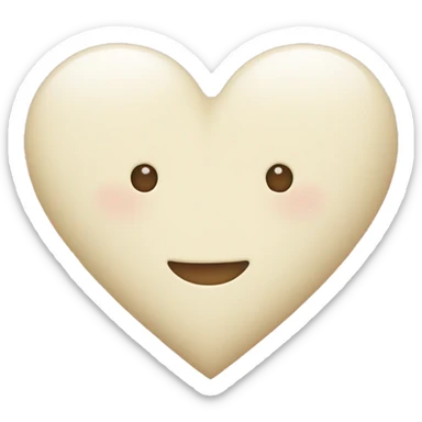 Cream coloured heart sticker
