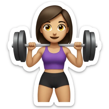 brunette girl lifting weights sticker