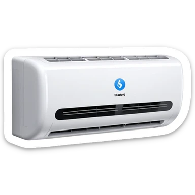 Modern wall-mounted air conditioner with cool air flowing out sticker