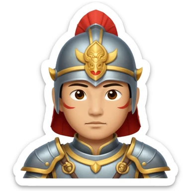 ancient Chinese warrior in armor sticker