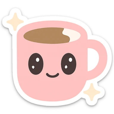 a pink mocha, cute and inviting sticker