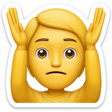 Emoji with frowny face with two hands up in the air  sticker