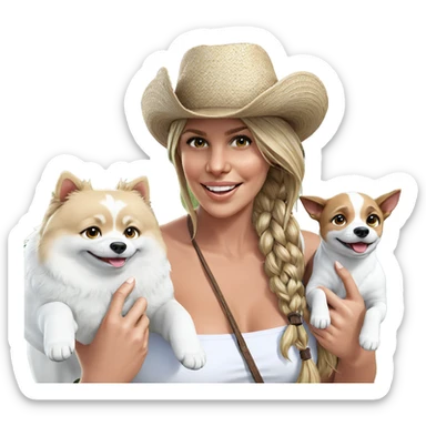 girl with dog outdoors smile sticker
