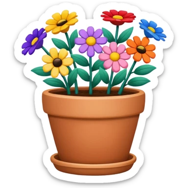 flower pot with flowers sticker