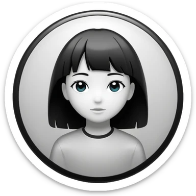 lain inspired monochrome latest follower badge sticker