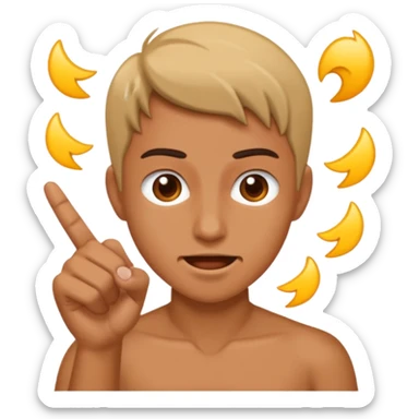 Person flicking off sticker