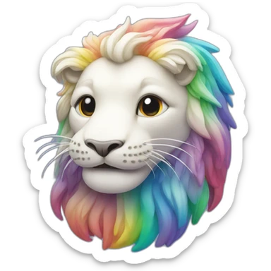merlion face in rainbow sticker
