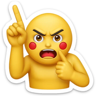 Angry emoji doing the middle finger sticker