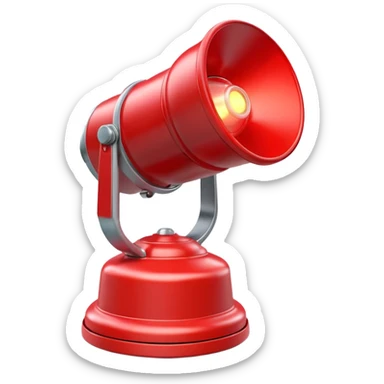 3D render of a red emergency siren light with a bright glow on top of a silver base, in Pixar-style, soft shadows, isolated on white background, professional but playful look

 sticker