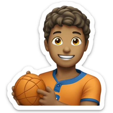 Niño lamiendo una pelota sticker