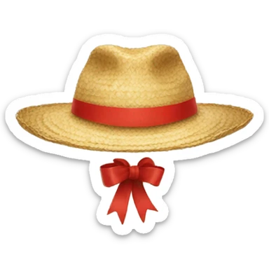 strawhat with red ribbon sticker