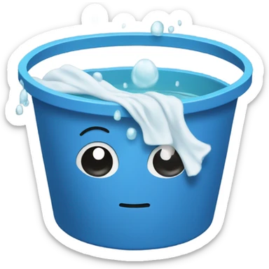 Bucket and wash cloth bathing sticker